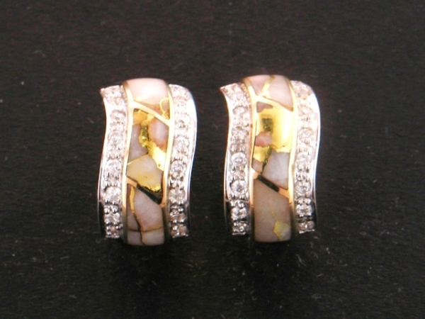 Ladies Jewelry 14KY Glacier Gold & Diamond Earrings 14KY Glacier Gold & Diamond Earrings