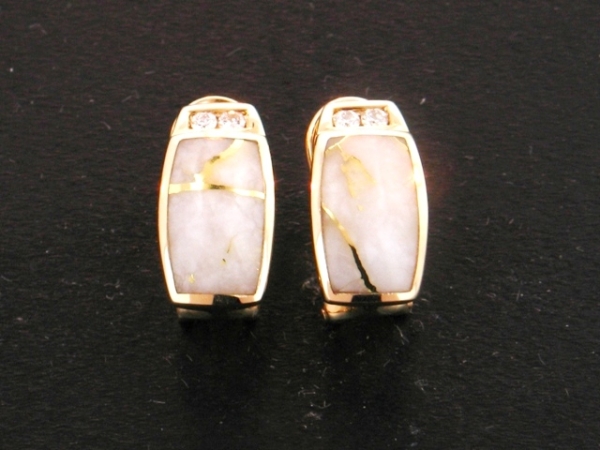 Ladies Jewelry 14KY Glacier Gold & Diamond Earrings 14KY Glacier Gold & Diamond Earrings