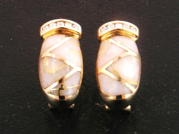 Ladies Jewelry 14KY Glacier Gold & Diamond Earrings 14KY Glacier Gold & Diamond Earrings