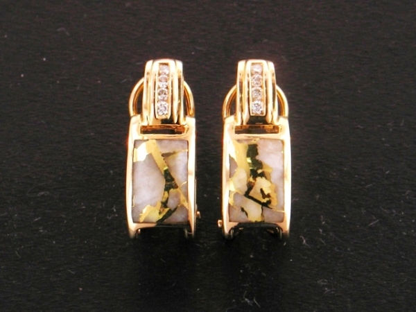 Ladies Jewelry 14KY Glacier Gold & Diamond Earrings 14KY Glacier Gold & Diamond Earrings