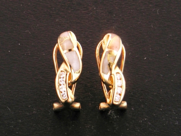 Ladies Jewelry 14KY Glacier Gold & Diamond Earrings 14KY Glacier Gold & Diamond Earrings