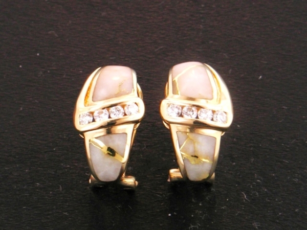 Ladies Jewelry 14KY Glacier Gold & Diamond Earrings 14KY Glacier Gold & Diamond Earrings