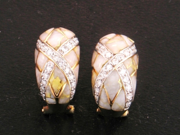 14KY Glacier Gold & Diamond Earrings