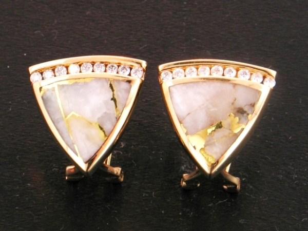 14KY Glacier Gold & Diamond Earrings