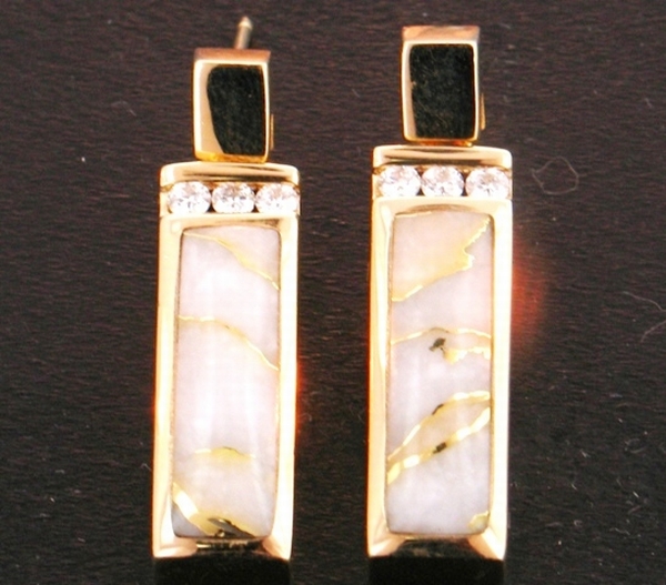14KY Glacier Gold & Diamond Earrings