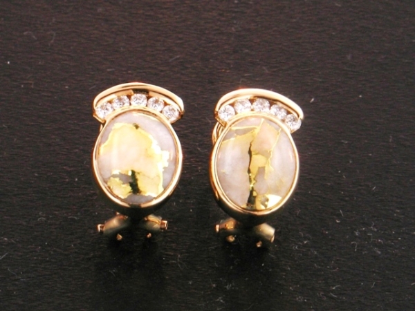 14KY Glacier Gold & Diamond Earrings
