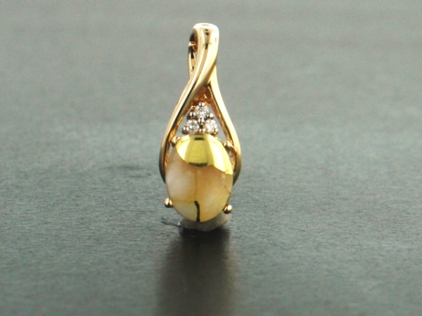 Ladies Jewelry 14KY Glacier Gold & Diamond Pendant 14KY Glacier Gold & Diamond Pendant