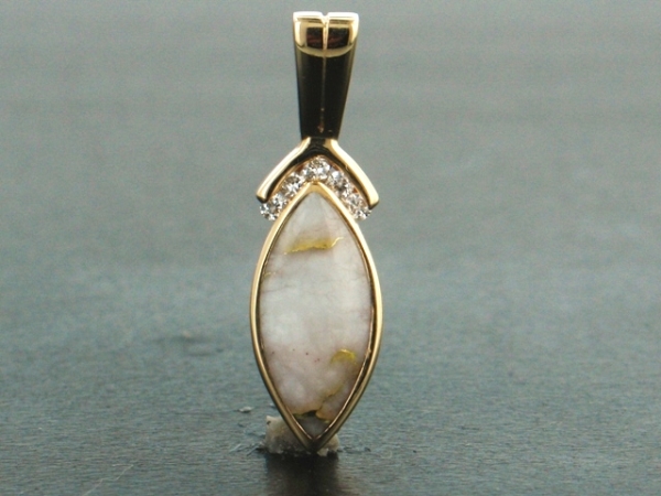 Ladies Jewelry 14KY Glacier Gold & Diamond Pendant 14KY Glacier Gold & Diamond Pendant