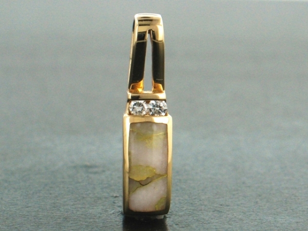Ladies Jewelry 14KY Glacier Gold & Diamond Pendant 14KY Glacier Gold & Diamond Pendant