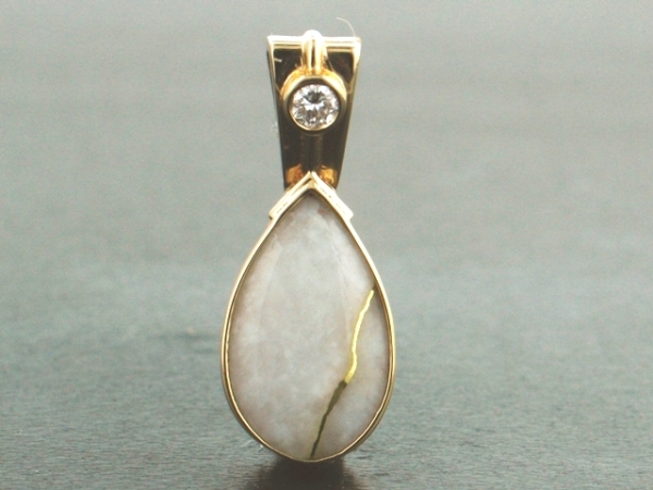 Ladies Jewelry 14KY Glacier Gold & Diamond Pendant 14KY Glacier Gold & Diamond Pendant