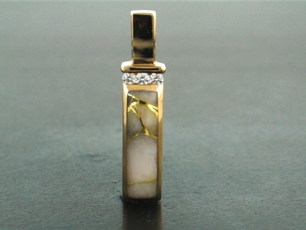 Ladies Jewelry 14KY Glacier Gold & Diamond Pendant 14KY Glacier Gold & Diamond Pendant