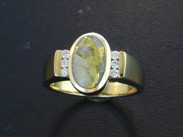 14KY Glacier Gold & Diamond Ring
