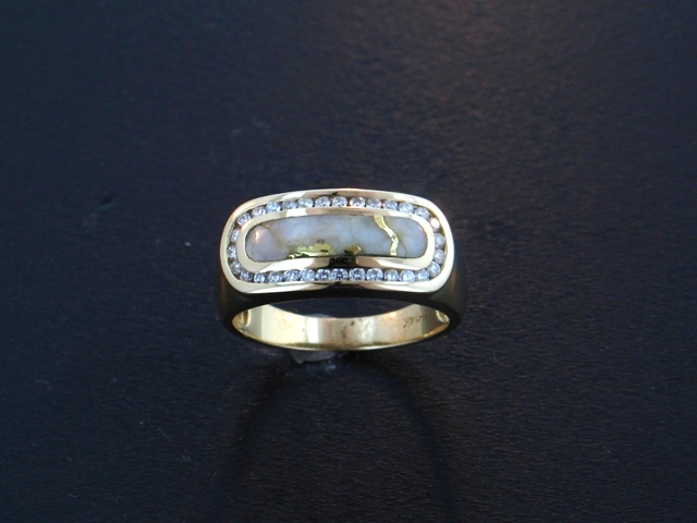 14KY Glacier Gold & Diamond Ring