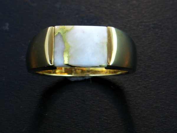 14KY Glacier Gold Mens Ring 